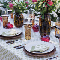 Geo Feather Moss Tablecloth