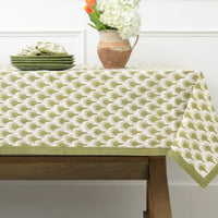 Geo Feather Moss Tablecloth