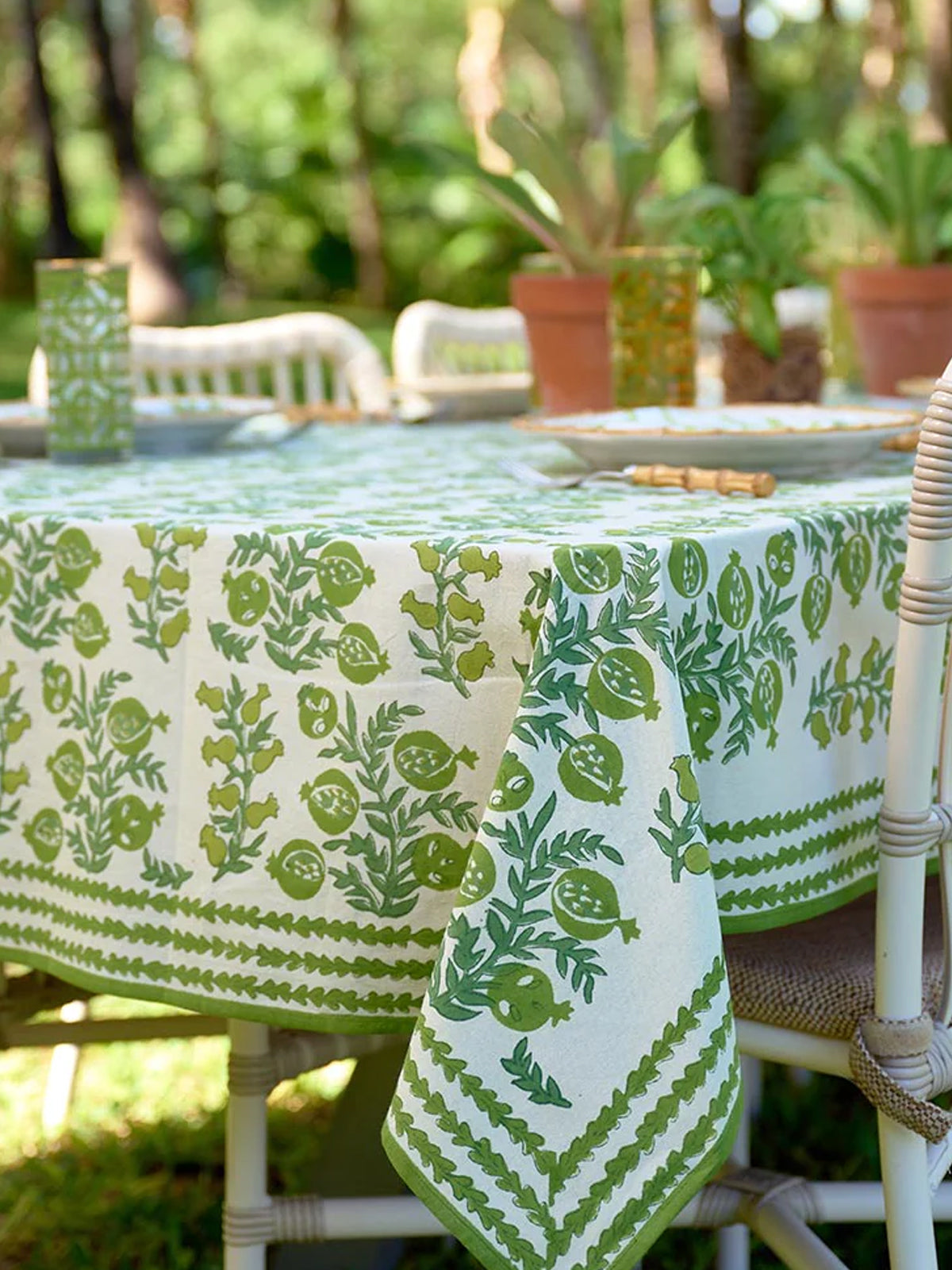 Green Pom Bells Tablecloth