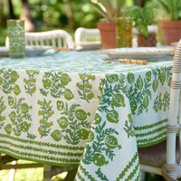 Green Pom Bells Tablecloth