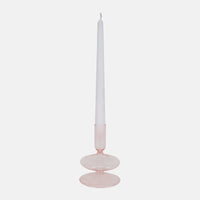 Vintage Pink Glass Taper Candle Holder