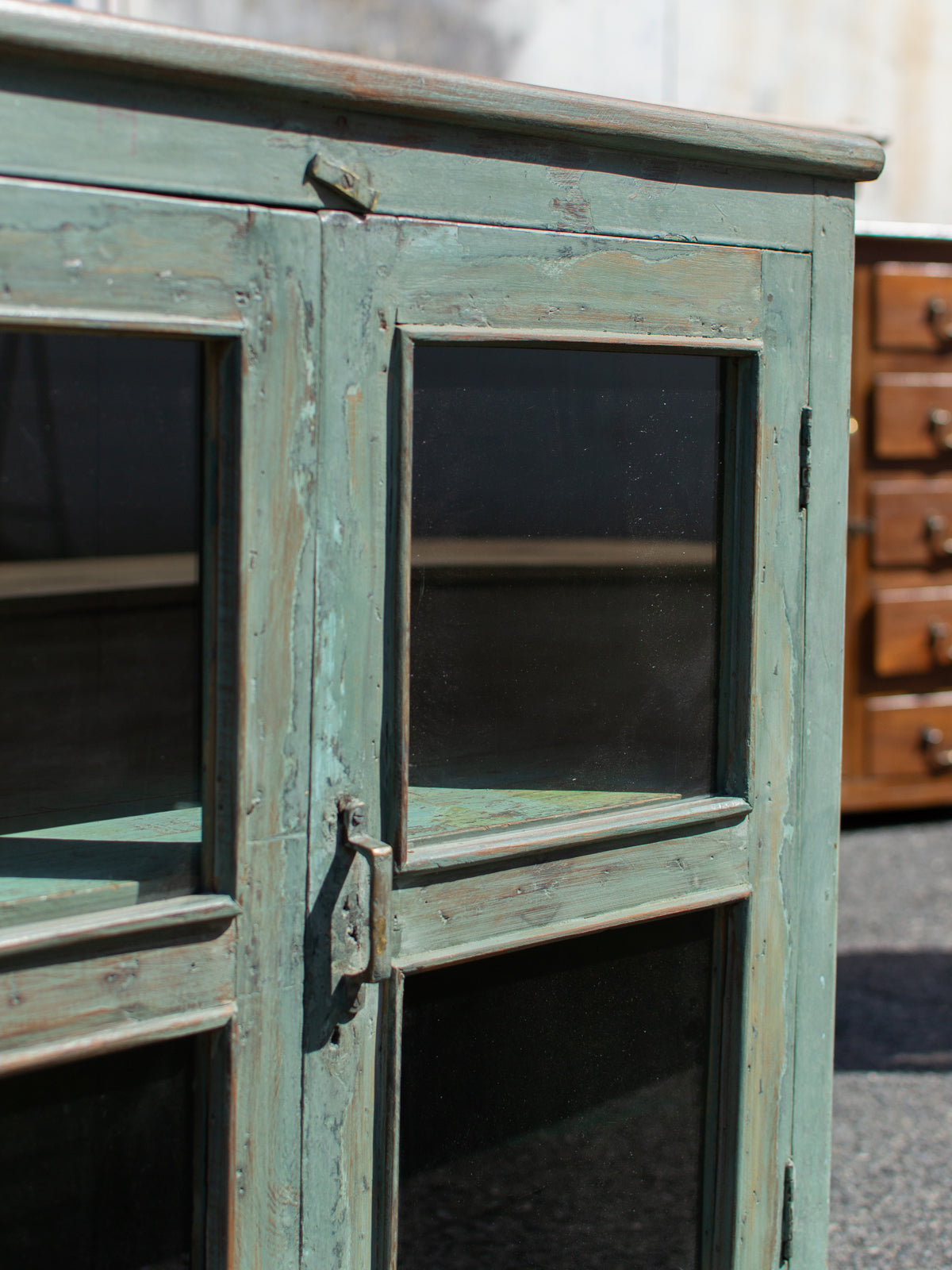 Antique Green Wooden Cabinet