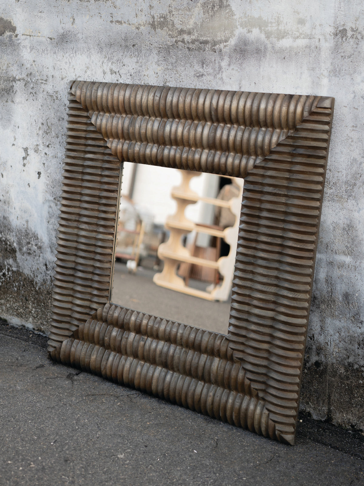 Wooden Ring Square Mirror