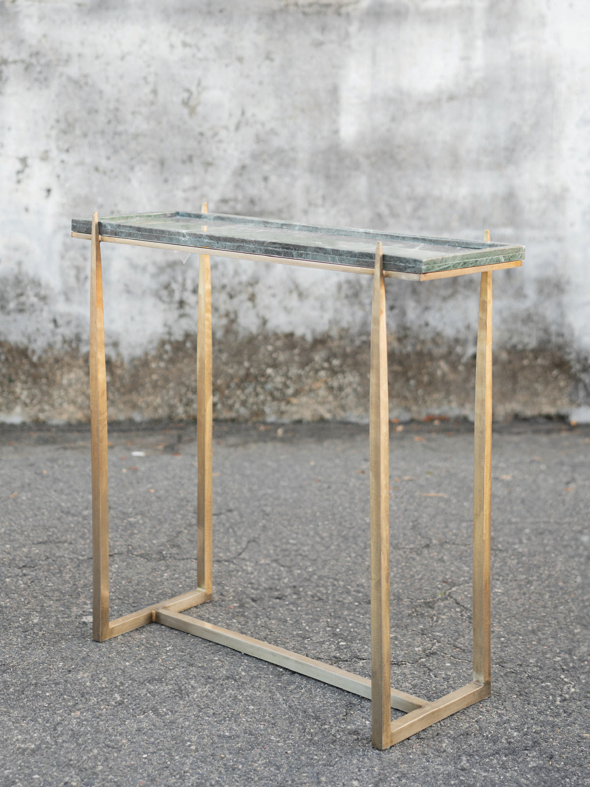 Metal Console with Marble Tray