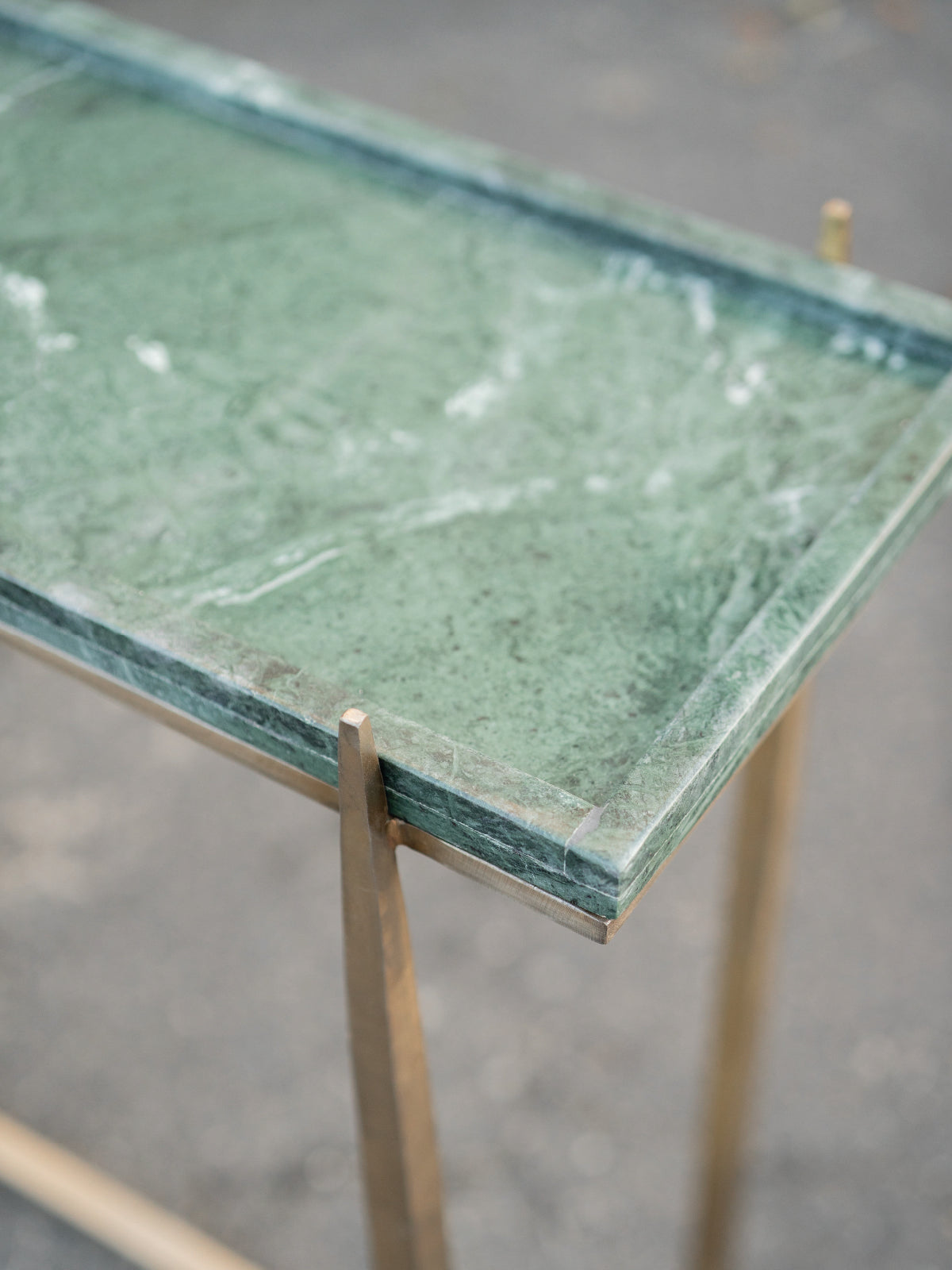 Metal Console with Marble Tray