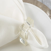 Clear Glass Napkin Ring, Set of 4