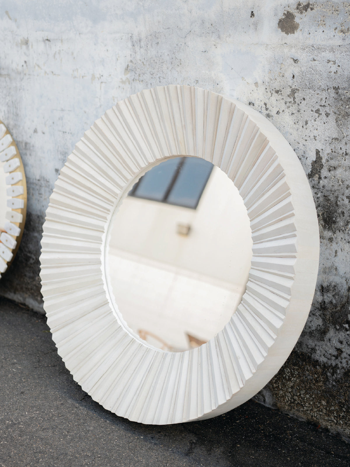 Wooden Bevelled Sunburst Mirror