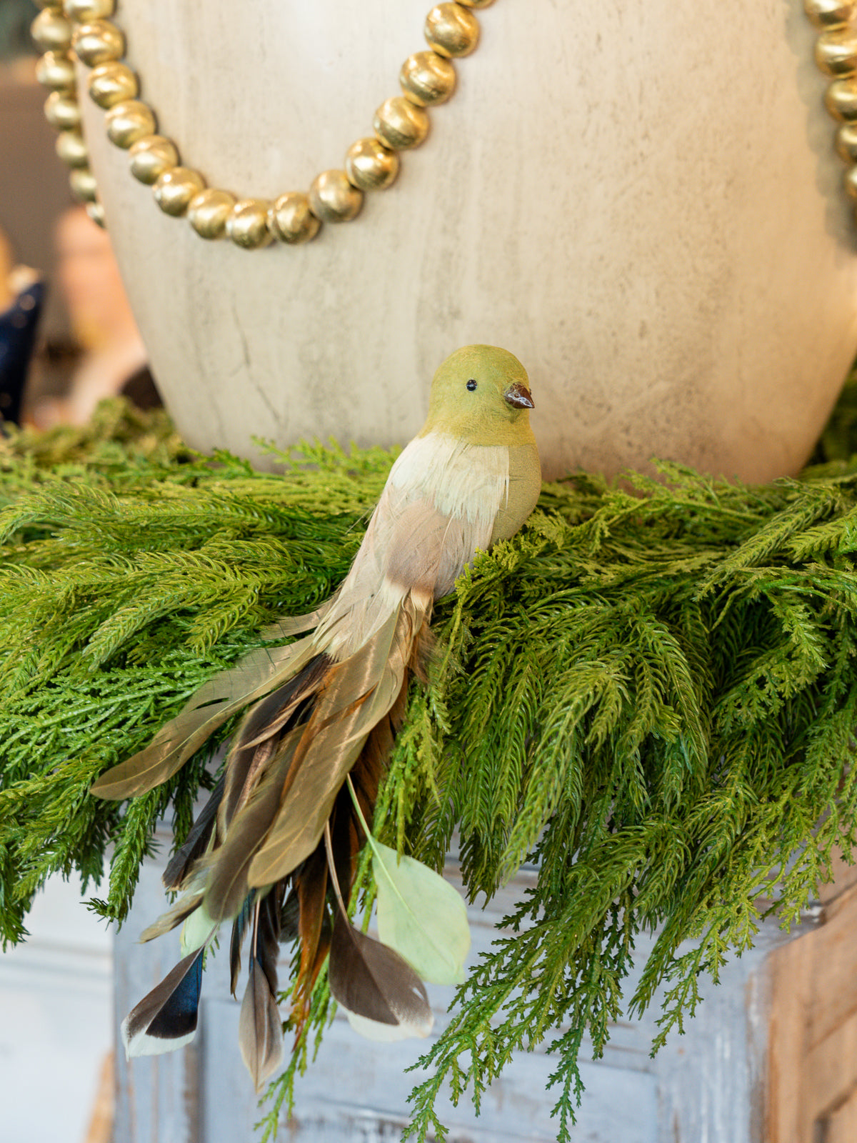 Green Feathered Bird Clip