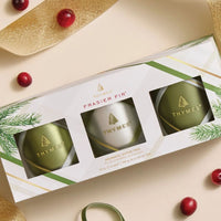 Frasier Fir Frosted Plaid Votive Trio