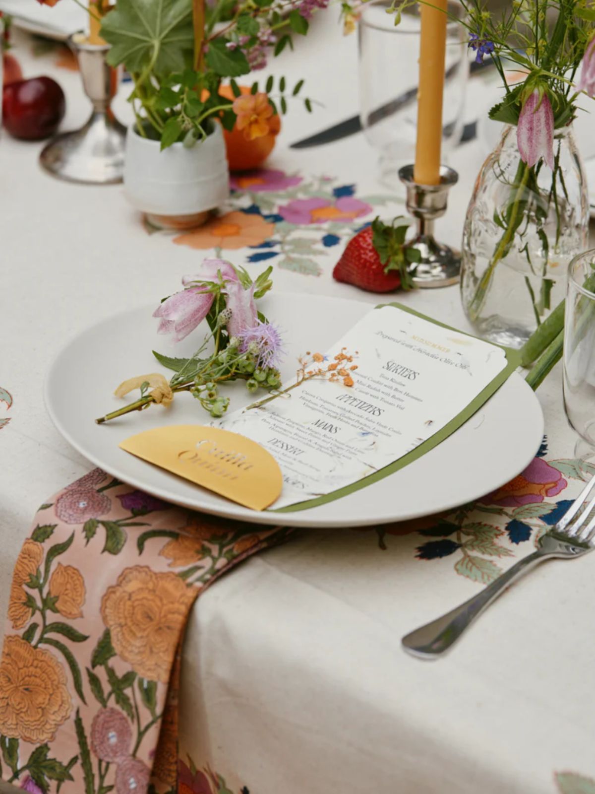 Nargis Old Rose Block-Printed Table Napkins, Set of 4