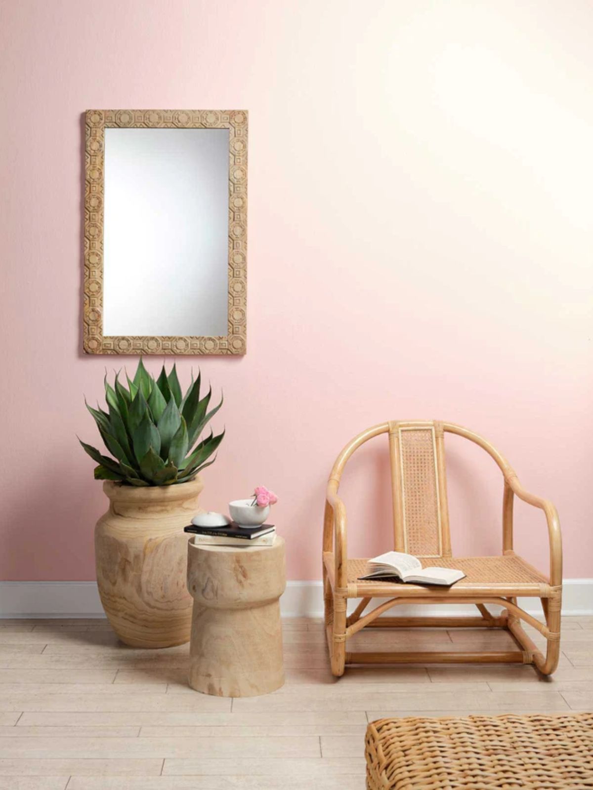 Relief Carved Rectangle Mirror