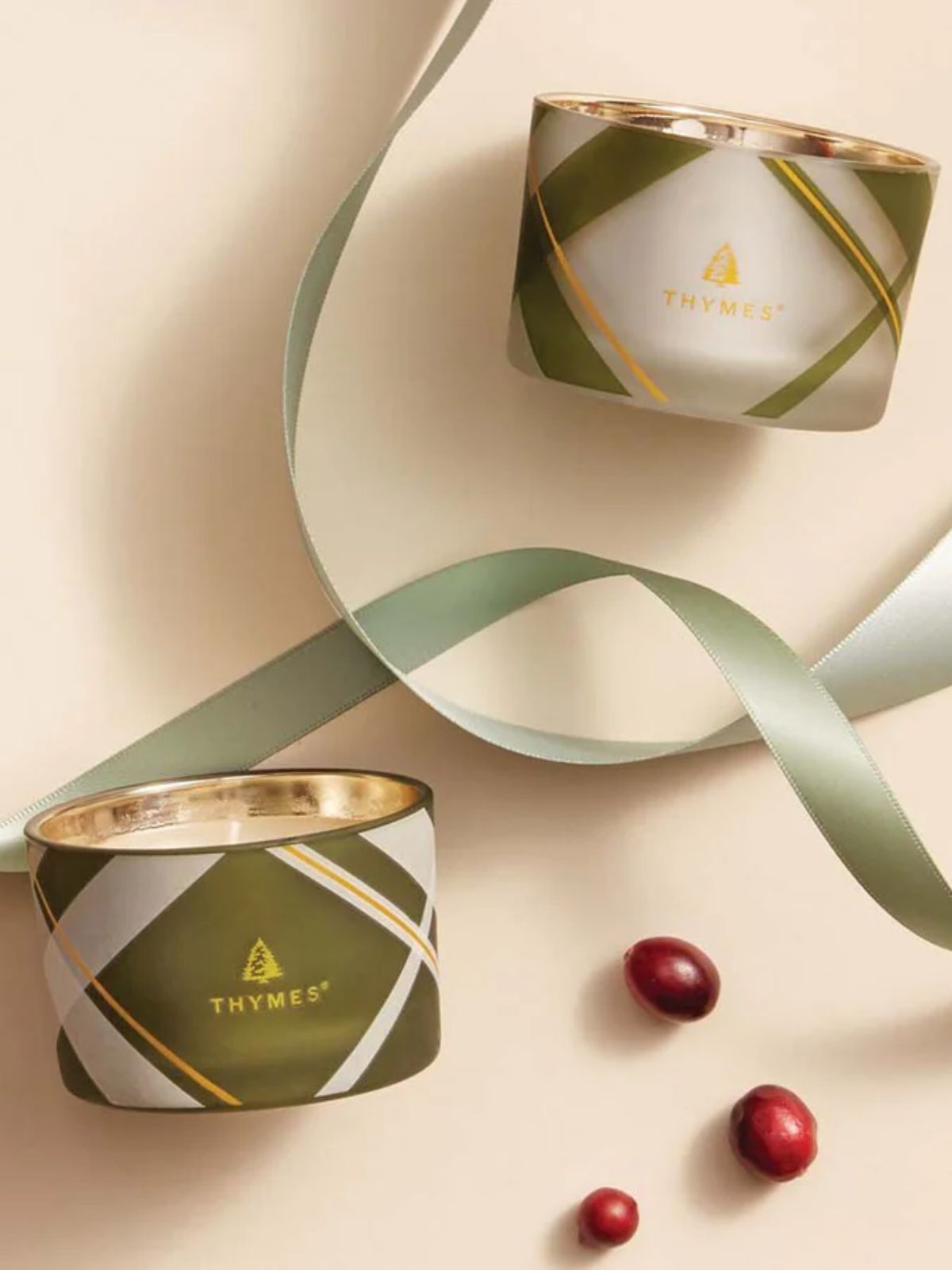 Frasier Fir Frosted Plaid Candle Set