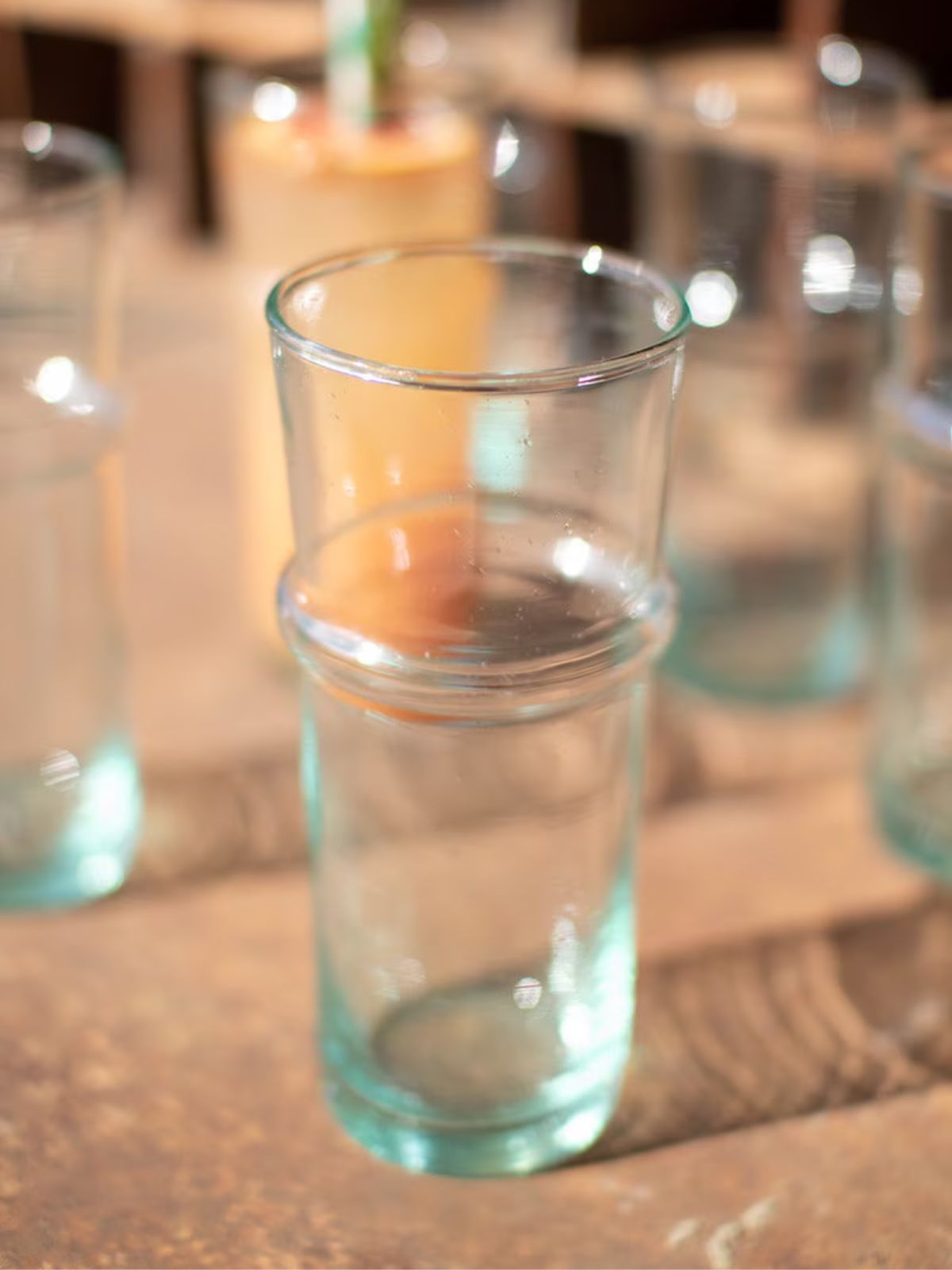 Tall Recycled Moroccan Style Tea Glass, Set of 6