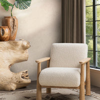 Caprice Accent Chair - Light Beige/ Natural