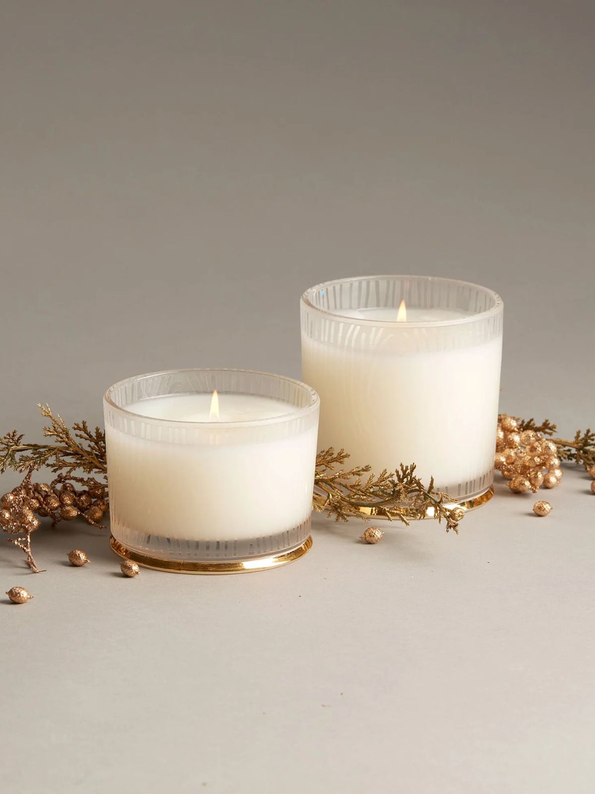 Frasier Fir Gilded Frosted Wood Grain Candle