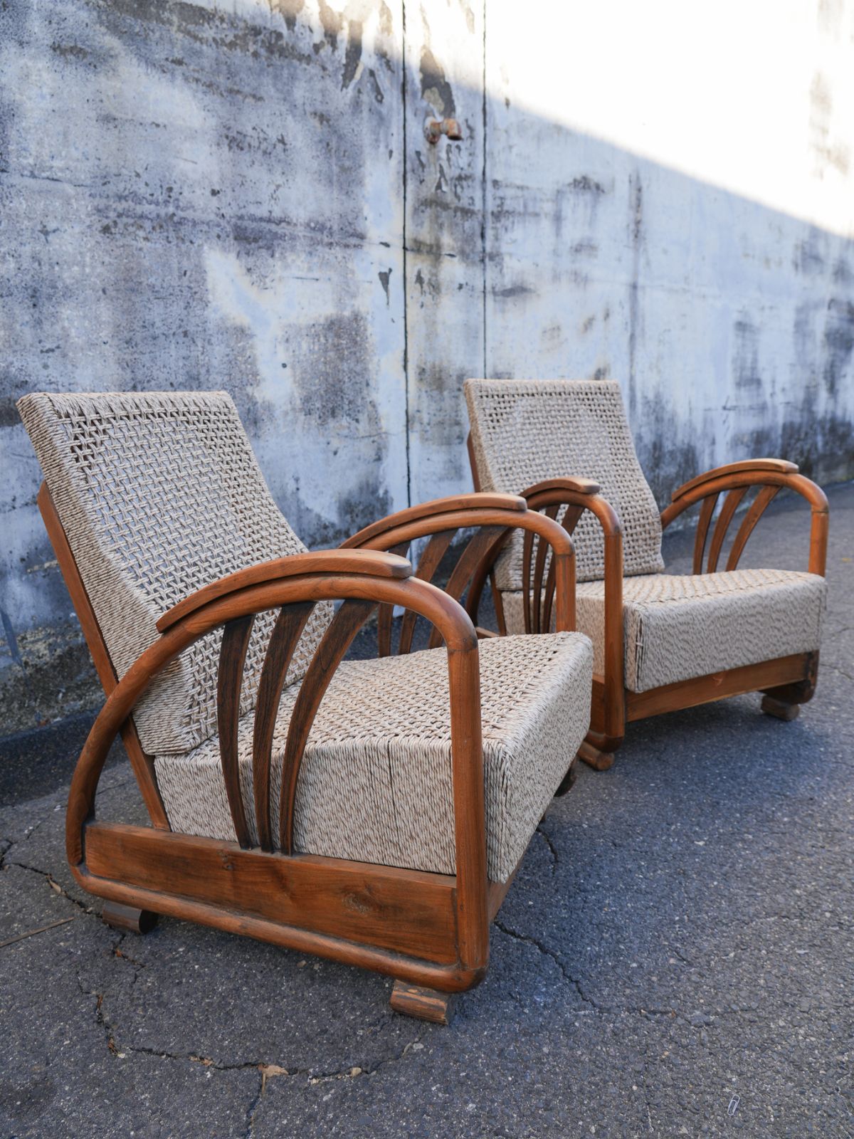 Antique Teakwood Low Lounge Chair