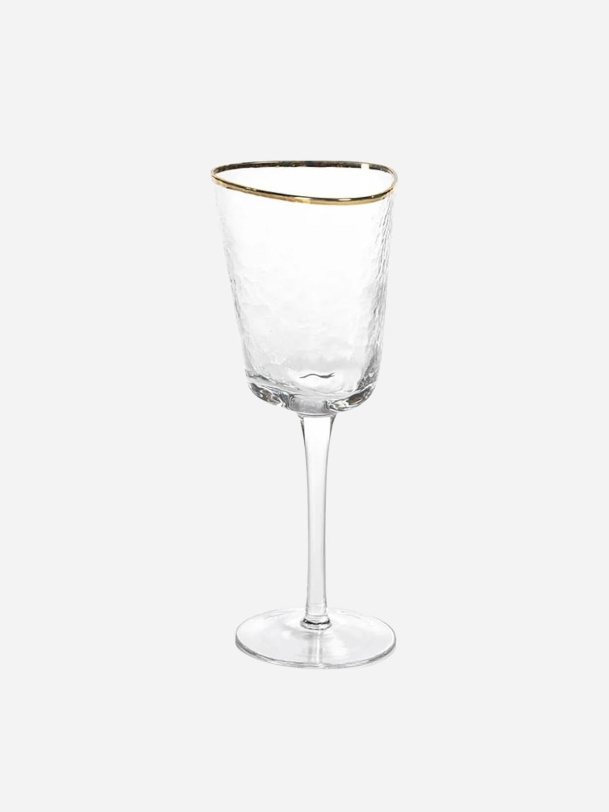 Triangular Gold Rimmed Wine Glass, Set of 4