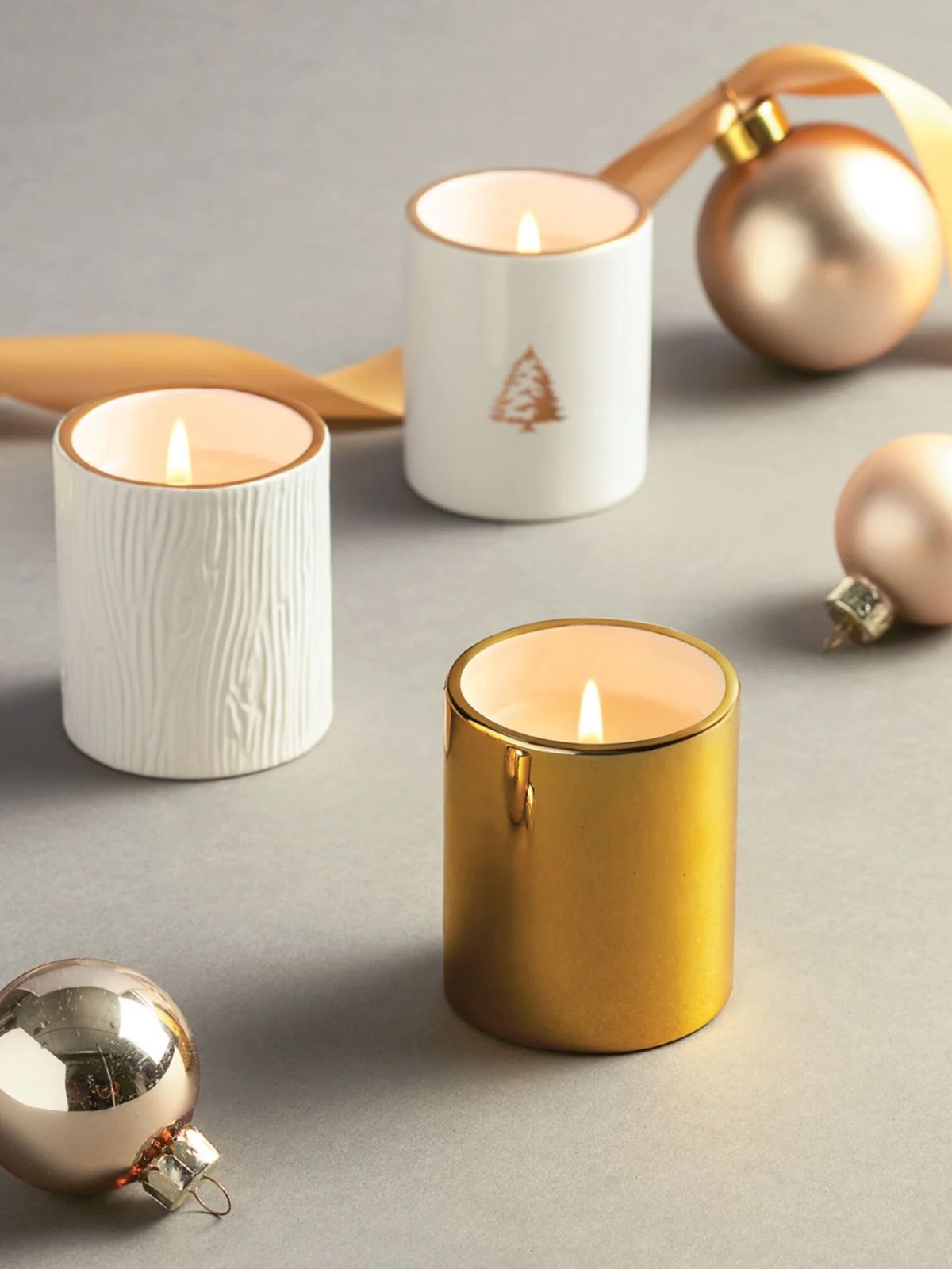 Frasier Fir Gilded Poured Candle Trio Set