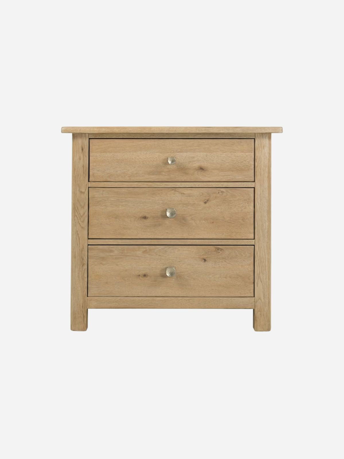 Driftwood Three-Drawer Nightstand, Oak