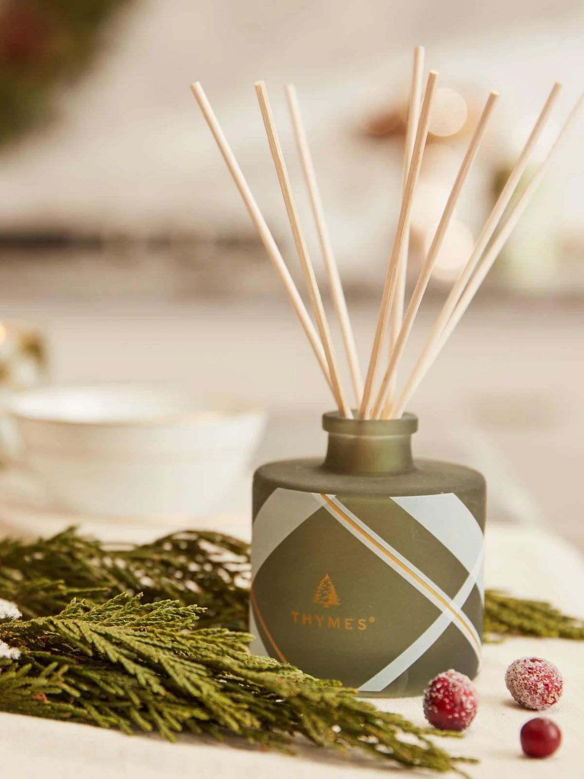 Frasier Fir Frosted Plaid Petite Reed Diffuser
