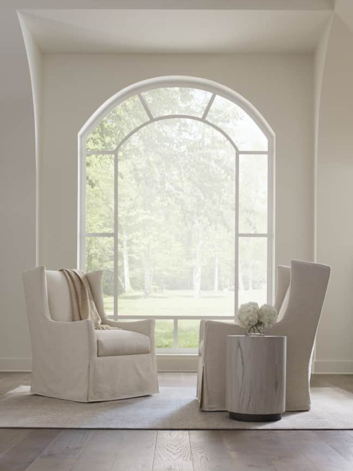 Ellory Slipcovered Swivel Chair with Glider