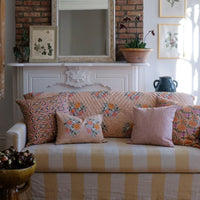 Nargis Old Rose Block-Printed Pillow Cover