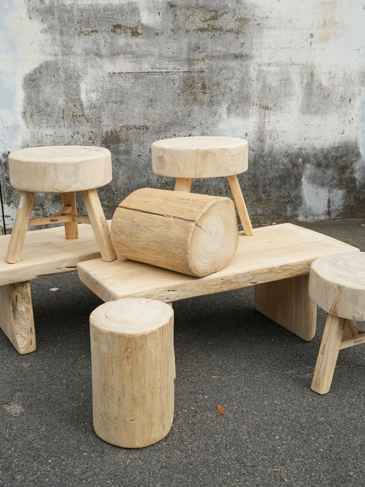 Handcrafted Live Edge Table Stool