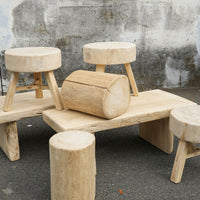 Handcrafted Live Edge Table Stool
