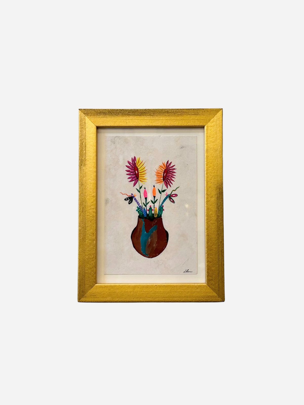 Original Flower Pot Painting by Luis Romero