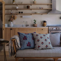Sara Blue Block-Printed Pillow Cover