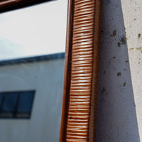 Brown Rattan Floor Mirror