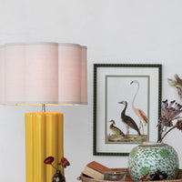Stoneware Fluted Table Lamp, Mustard