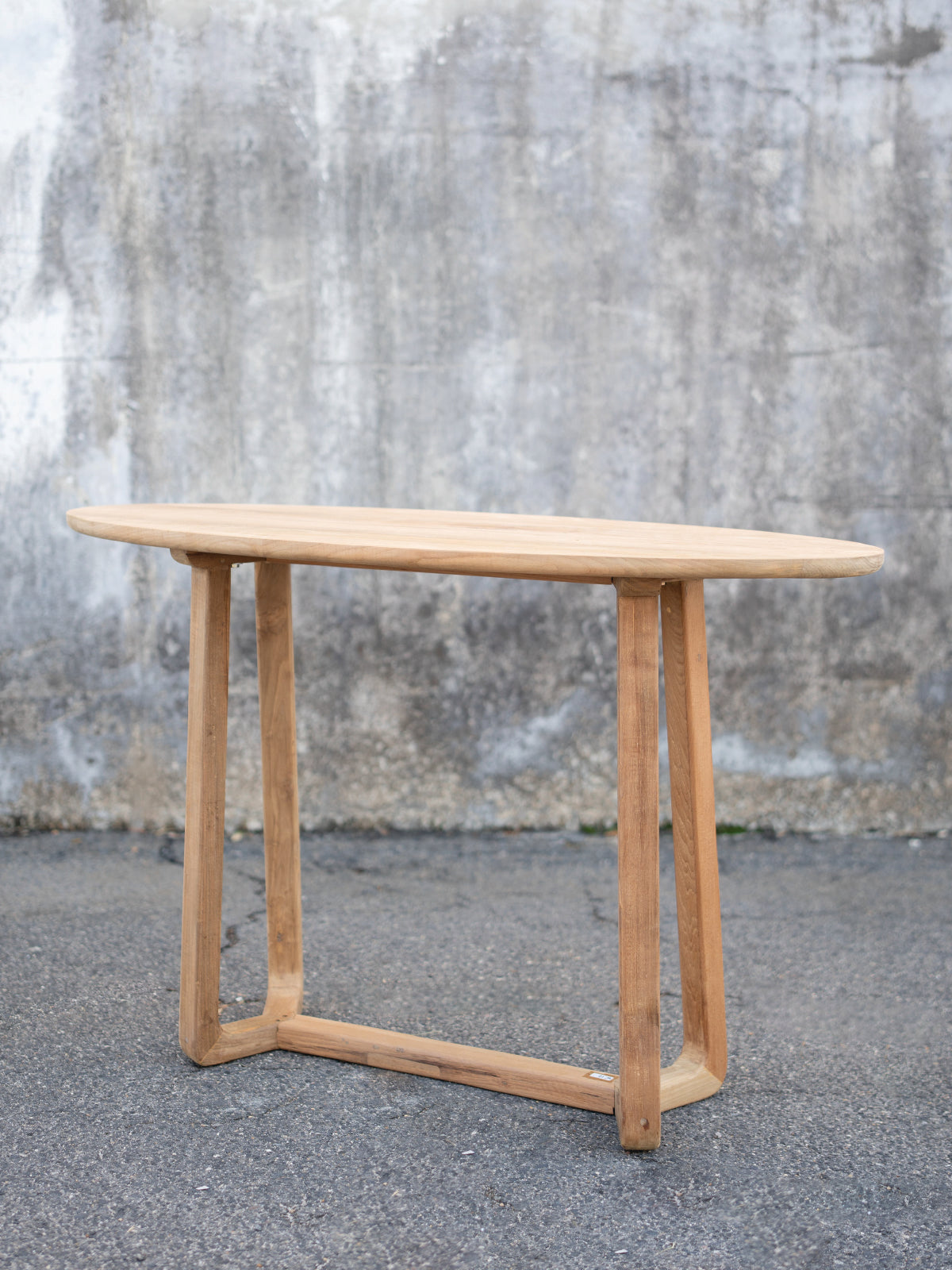 Laura Oval Unfinished Teak Console