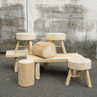 Handcrafted Live Edge Table Stool