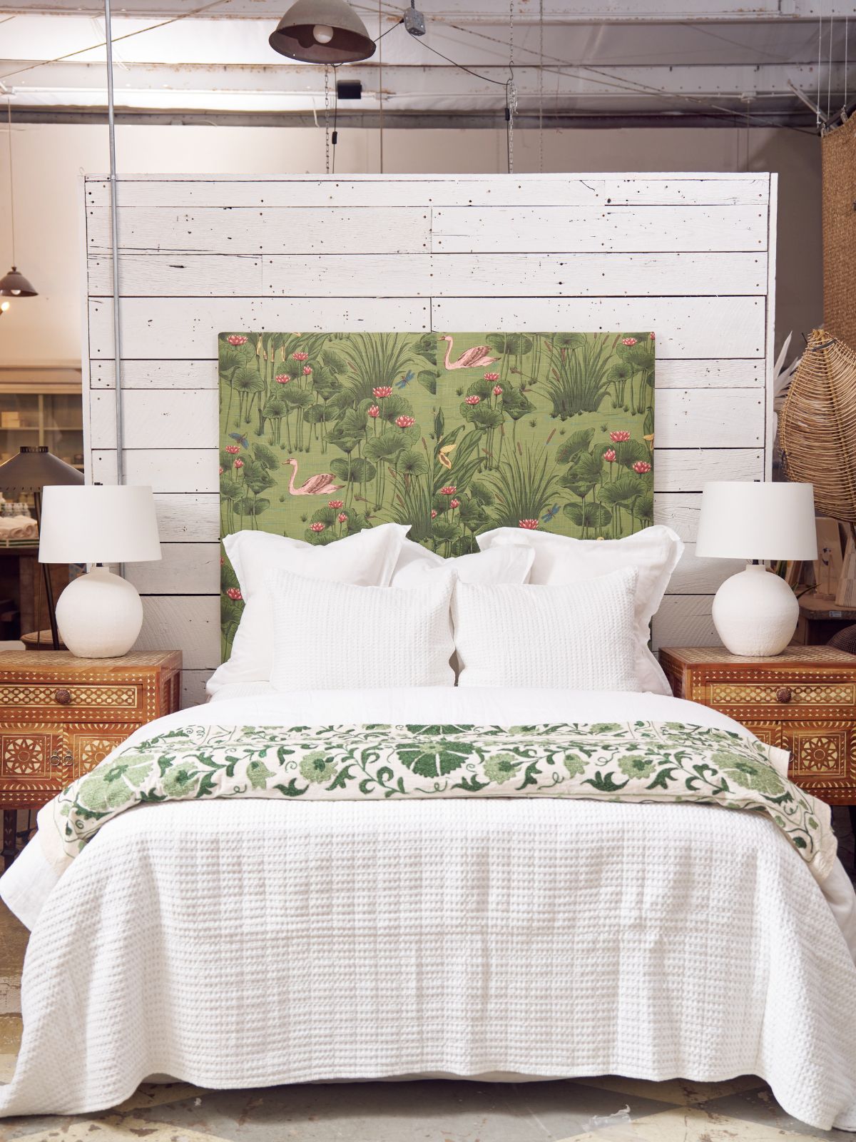 Green Lily Pond Twin Headboard