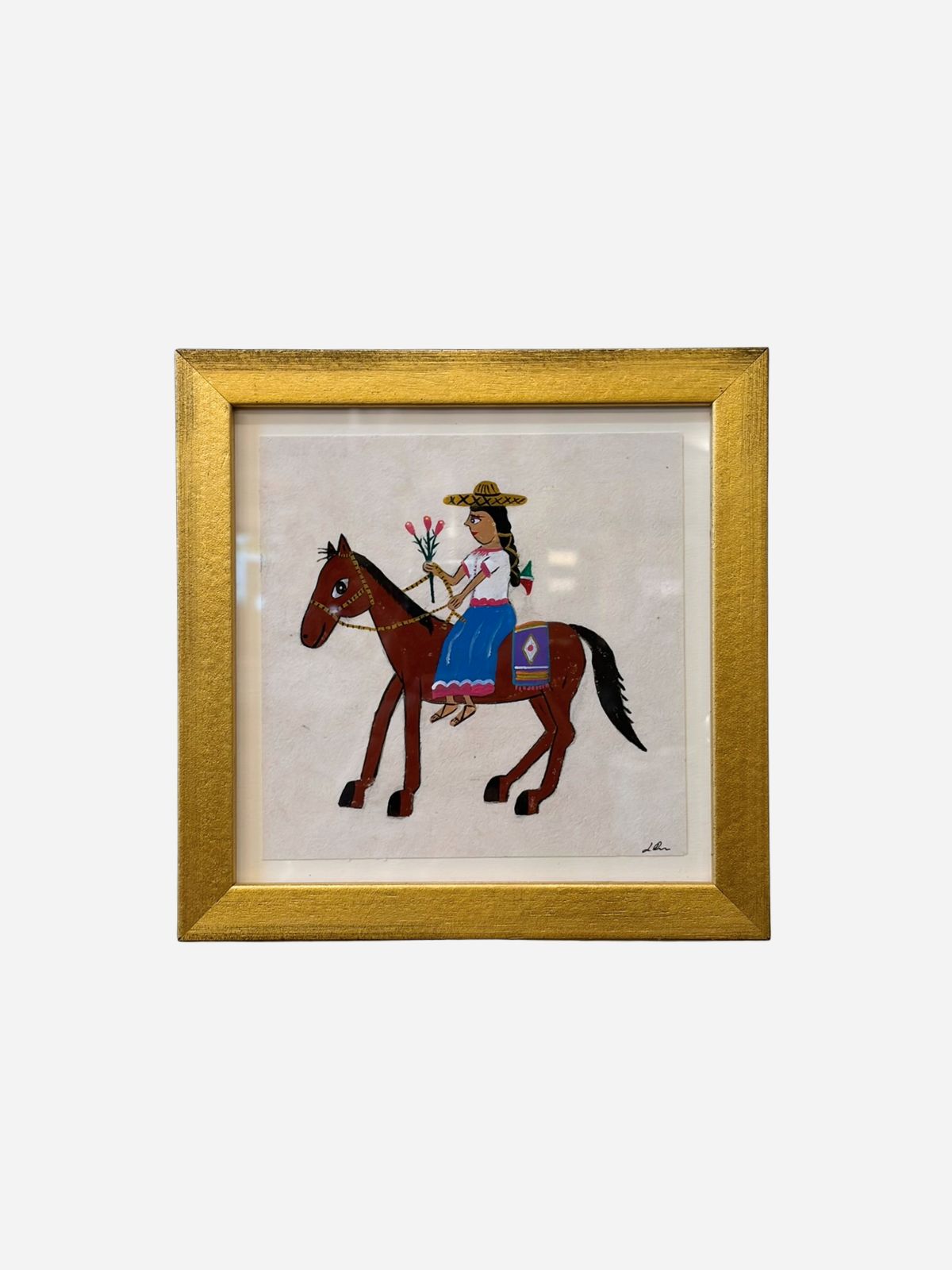 Original Woman on Horse Painting by Luis Romero