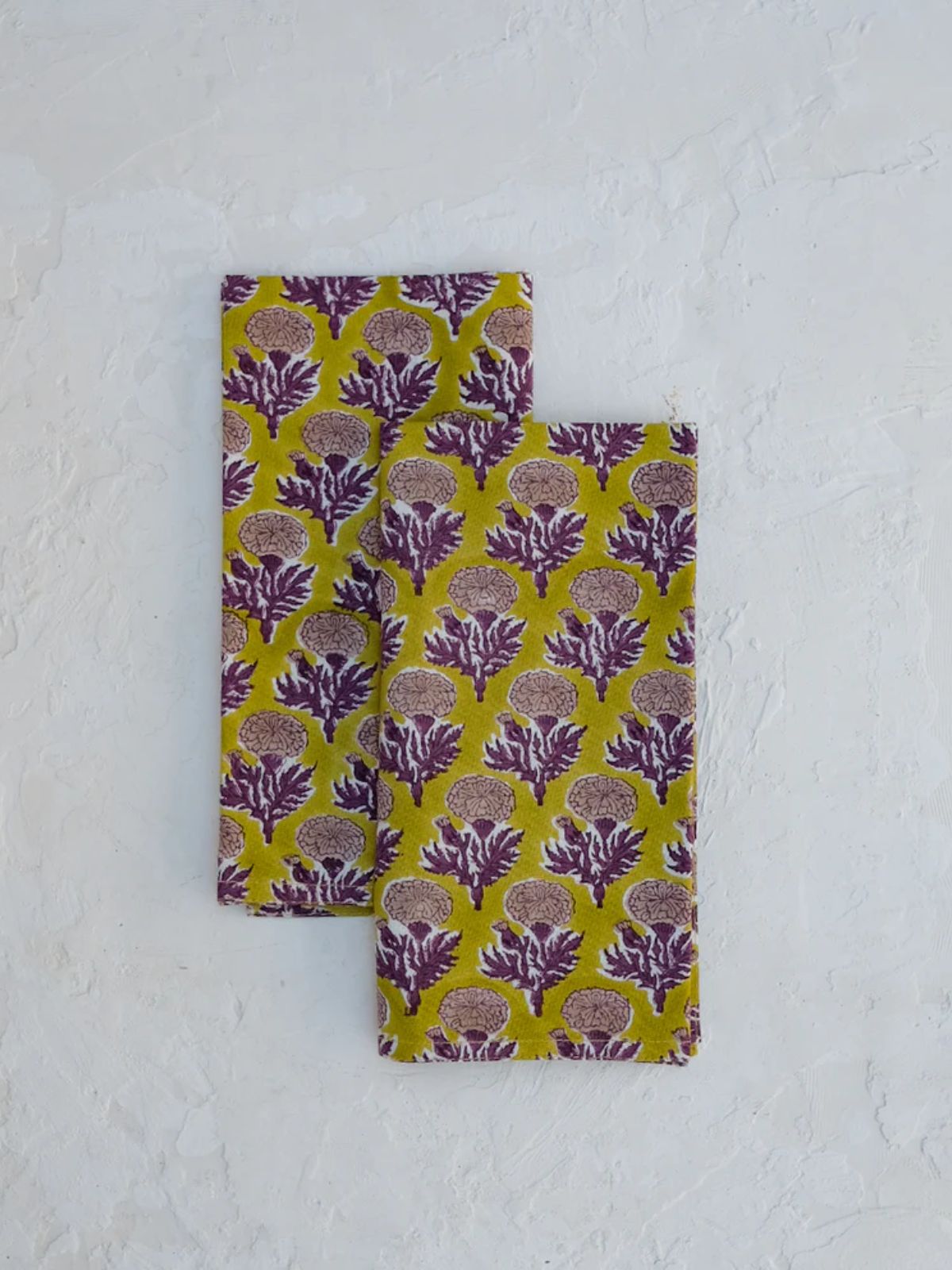 Sonya Plum Block-Printed Table Napkins, Set of 4