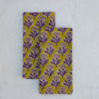 Sonya Plum Block-Printed Table Napkins, Set of 4