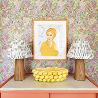 Blue Ikat Pleated Lampshade