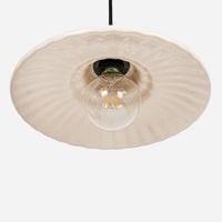 Stoneware & Metal Pleated Pendant Lamp