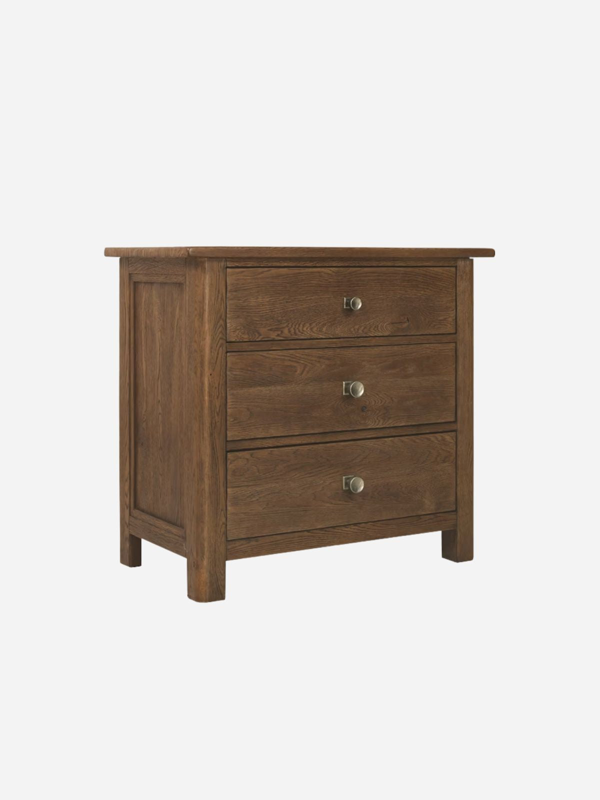 Driftwood Three-Drawer Nightstand, Walnut