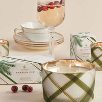 Frasier Fir Frosted Plaid 3-Wick Candle