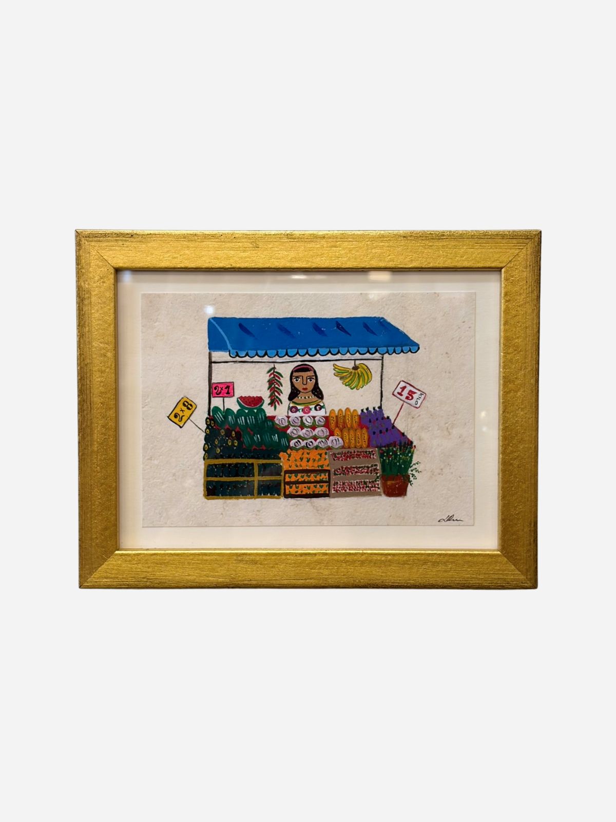 Original Market Girl Painting by Luis Romero