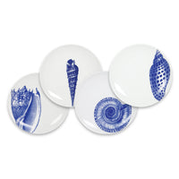 Canape Blue Shell Plates, Set of 4