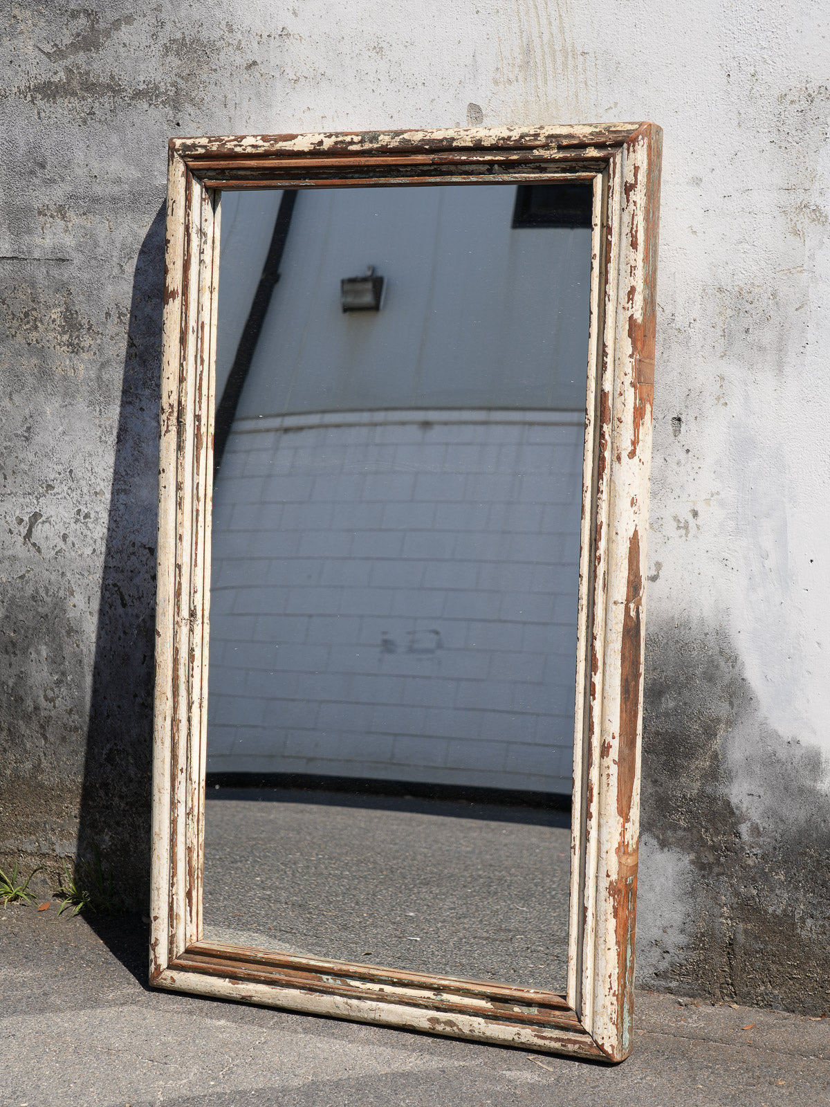 White Painted Wooden Mirror