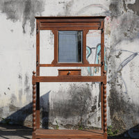 Wooden Hall Tree with Mirror