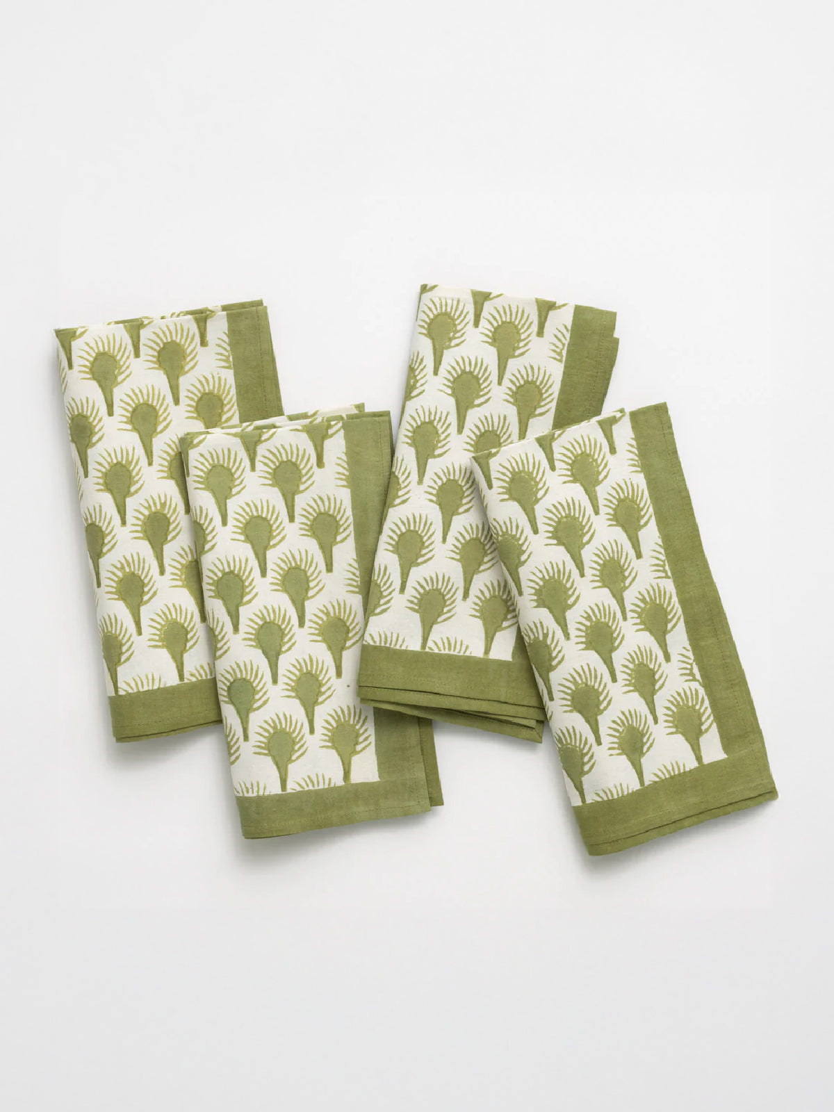 Geo Feather Moss Napkins