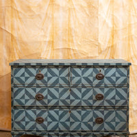 Georgian Straight Hand Painted Geo Design Chest of Drawers