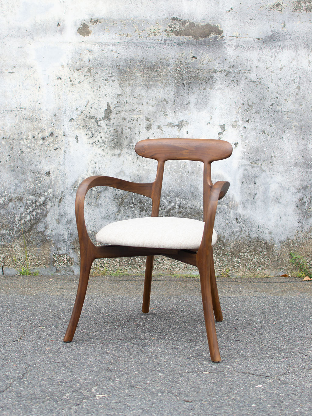 Positano Arm Chair, Walnut with Paloma