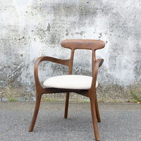 Positano Arm Chair, Walnut with Paloma